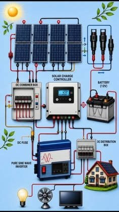 Residential solar PV system diagram